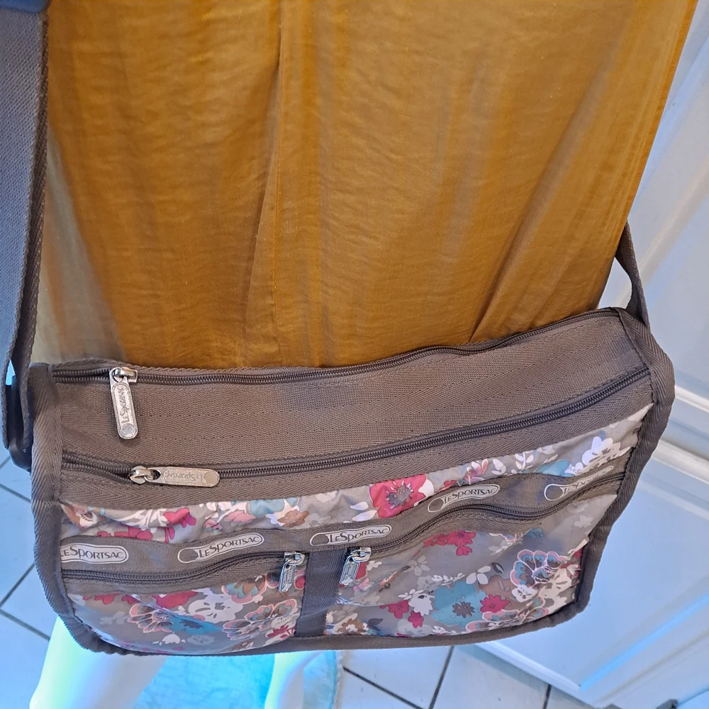LeSportsac Floral Crossbody Bag - Pink, Blue, Brown - Picture 5 of 11